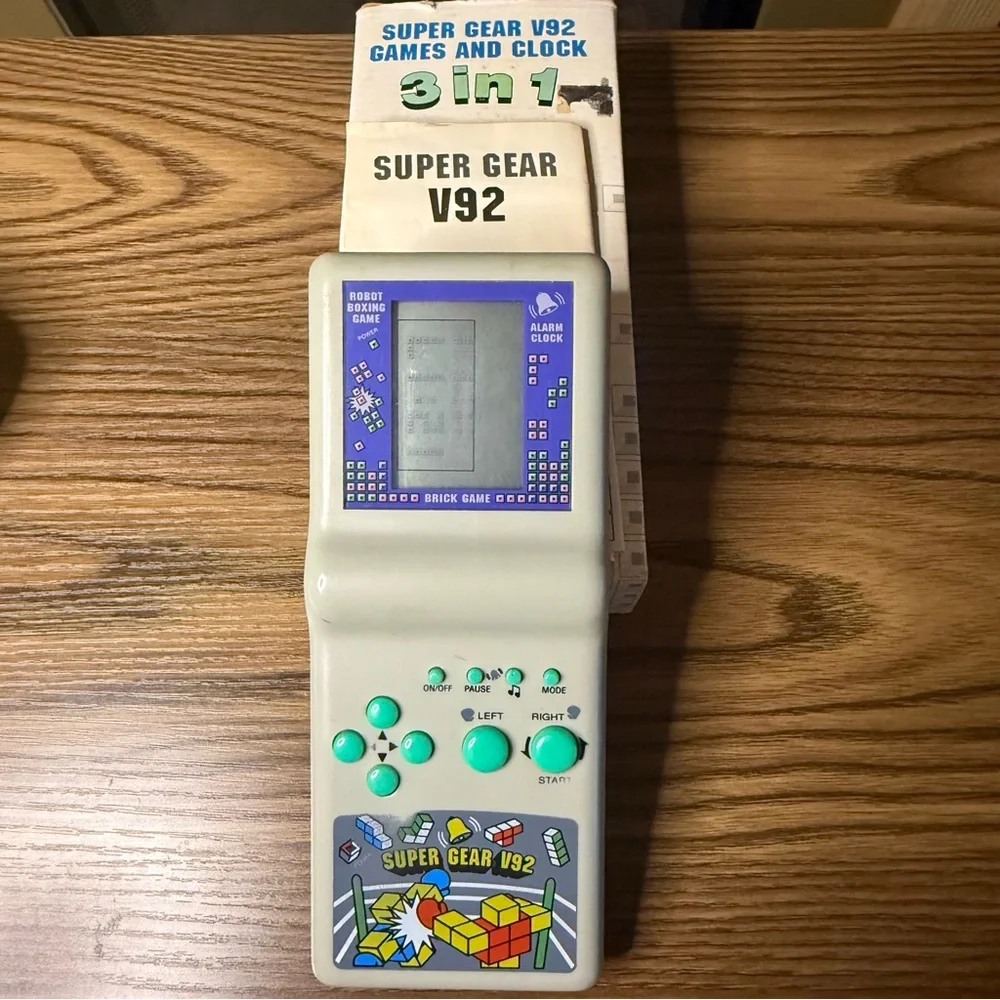 Super Gear V92 Brick Game - 3 in 1 Vintage Handheld Electronic Games